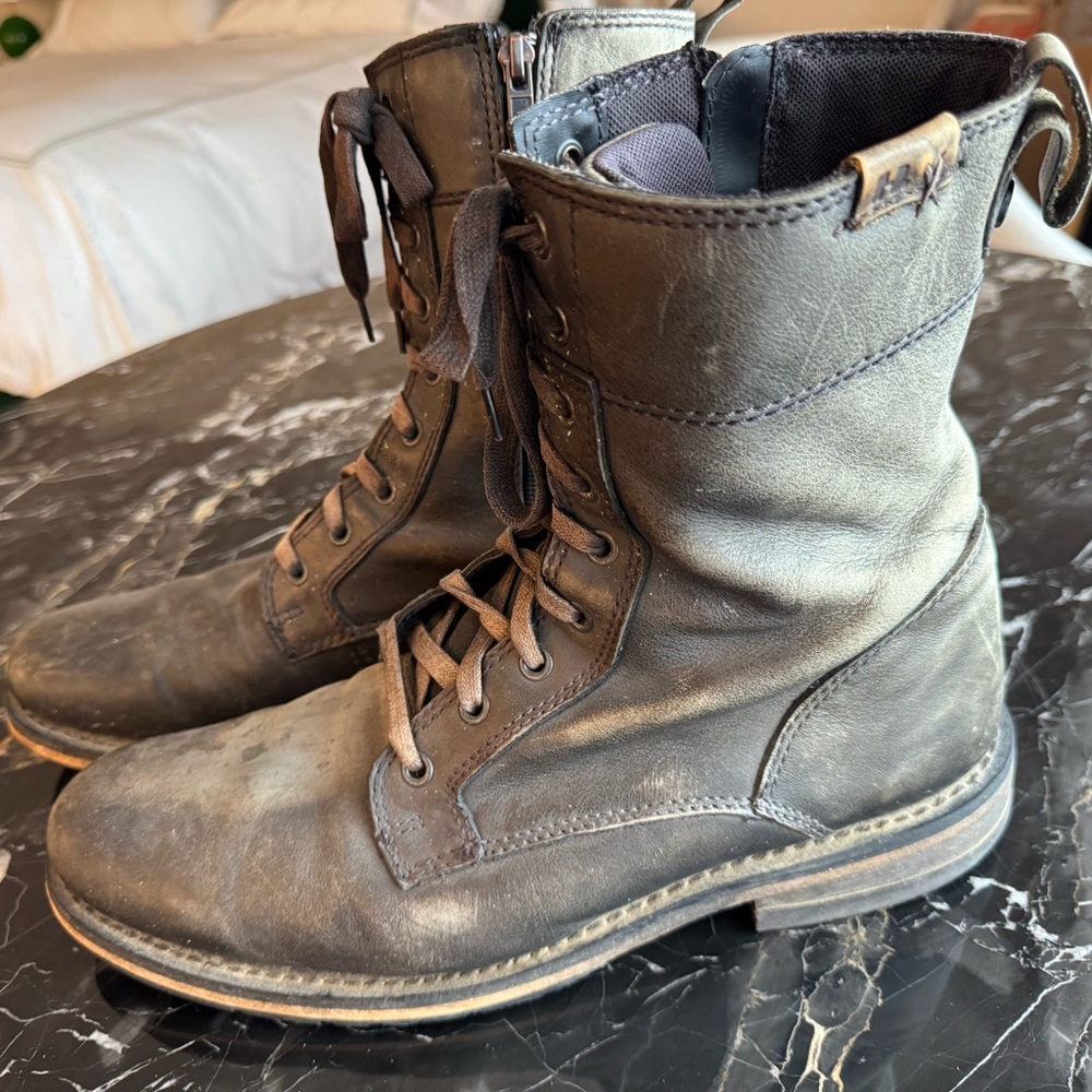 Harley-Davidson Brown Leather Lace-Up Boots